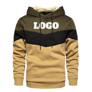 Custom Logo Patchwork Pullover Hoodies Unisex