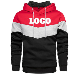 Custom Logo Patchwork Pullover Hoodies Unisex