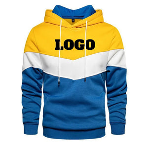 Custom Logo Patchwork Pullover Hoodies Unisex