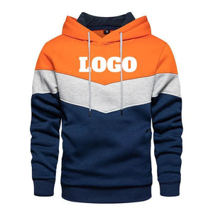 Custom Logo Patchwork Pullover Hoodies Unisex